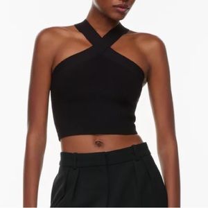 Babaton Sculpt Knit Criss Cross Cropped Tank